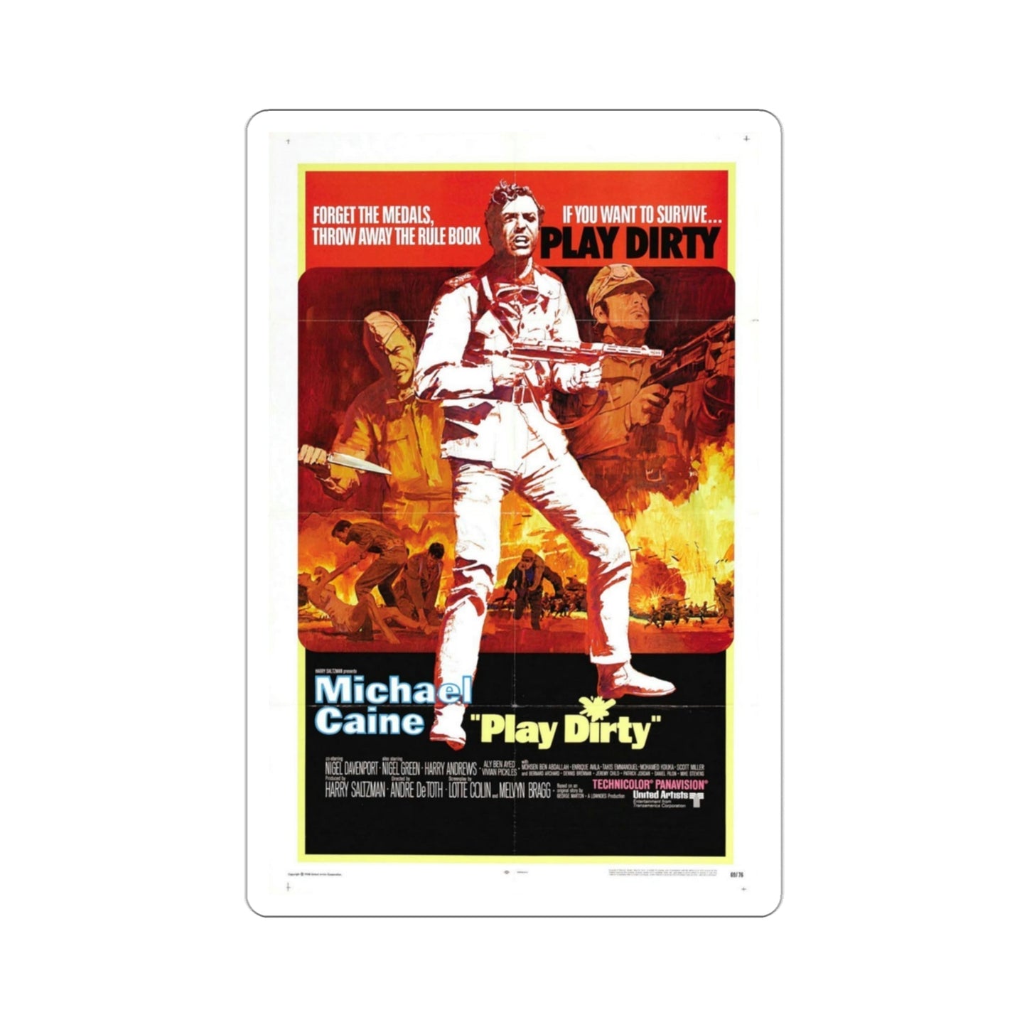 Play Dirty 1969 Movie Poster STICKER Vinyl Die-Cut Decal-3 Inch-The Sticker Space