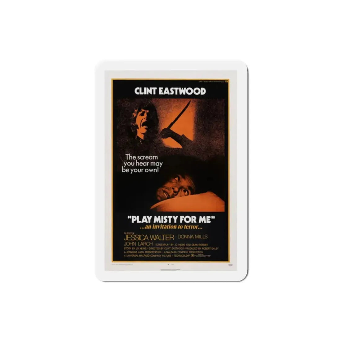 Play Misty For Me 1971 Movie Poster Refrigerator Magnet 2 Inch - The Sticker Space