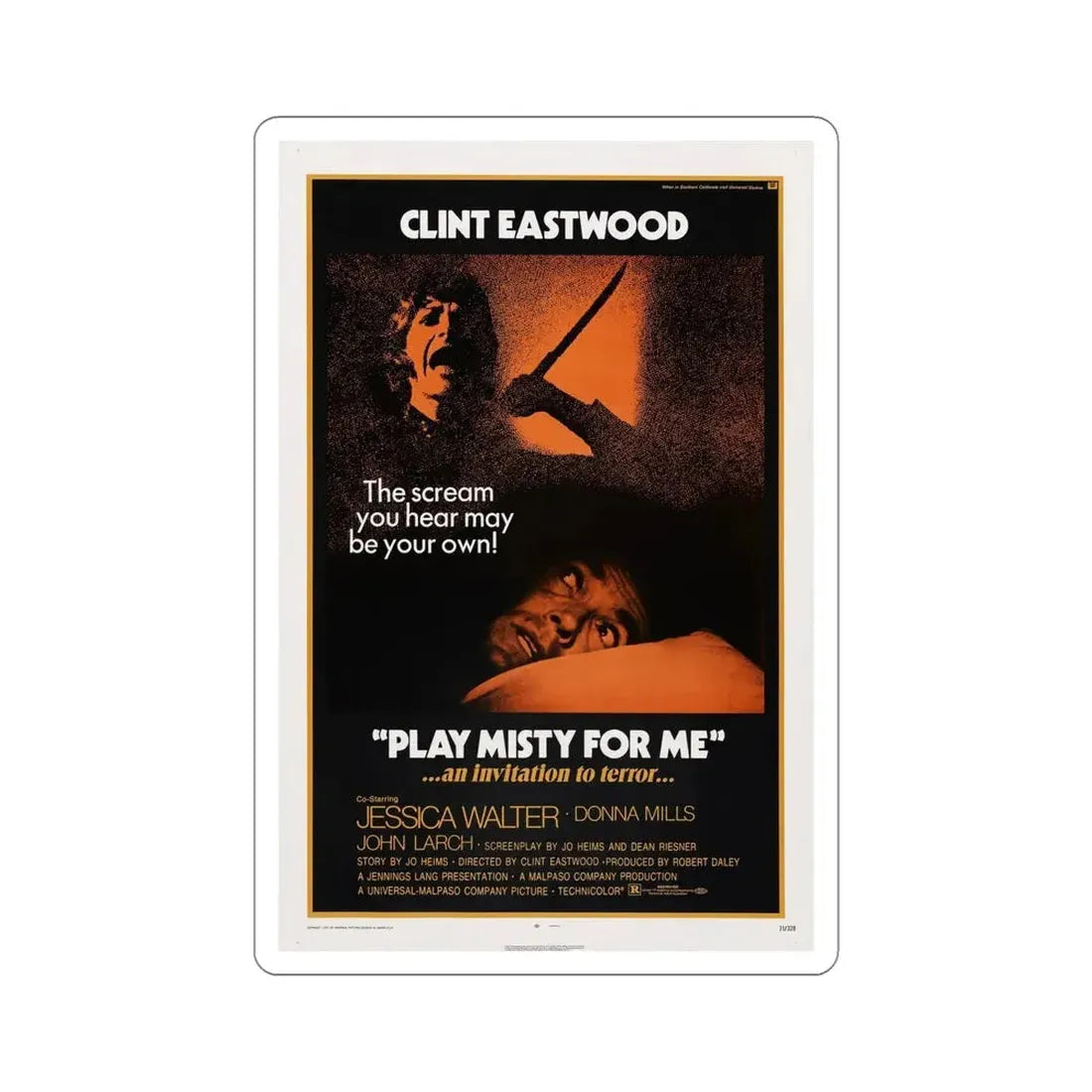Play Misty For Me 1971 Movie Poster STICKER Vinyl Die-Cut Decal 6 Inch - The Sticker Space