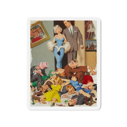 Playboy cartoon illustration, page 31, July 1956 (Magazine Illustration) Refrigerator Magnet 2 Inch Die-Cut - The Sticker Space