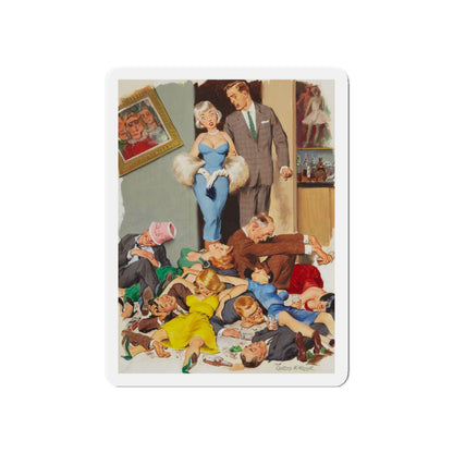 Playboy cartoon illustration, page 31, July 1956 (Magazine Illustration) Refrigerator Magnet-5" x 5"-The Sticker Space