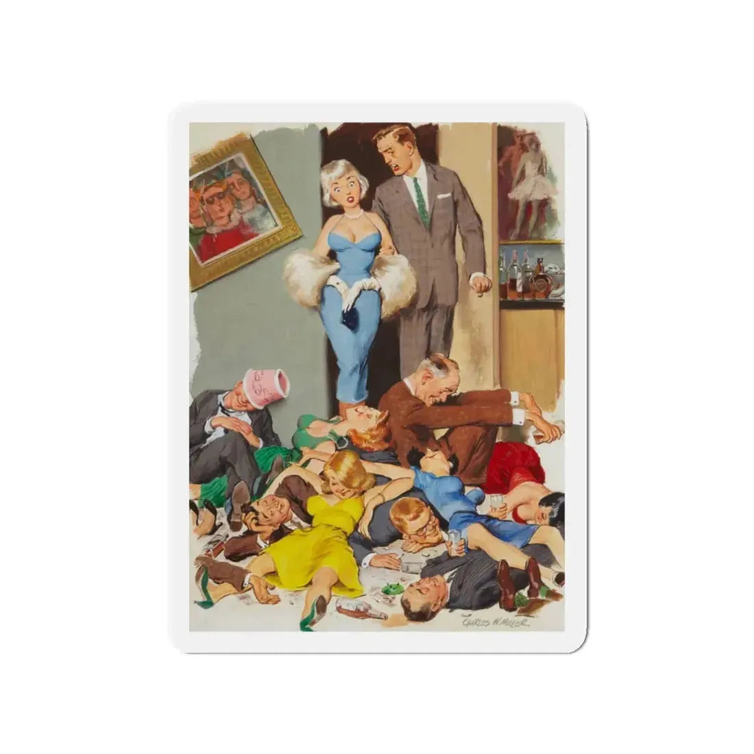 Playboy cartoon illustration, page 31, July 1956 (Magazine Illustration) Refrigerator Magnet - The Sticker Space