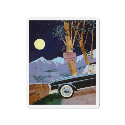 Playboy cartoon illustration, page 54, May 1962 (Magazine Illustration) Refrigerator Magnet 3 Inch Die-Cut - The Sticker Space