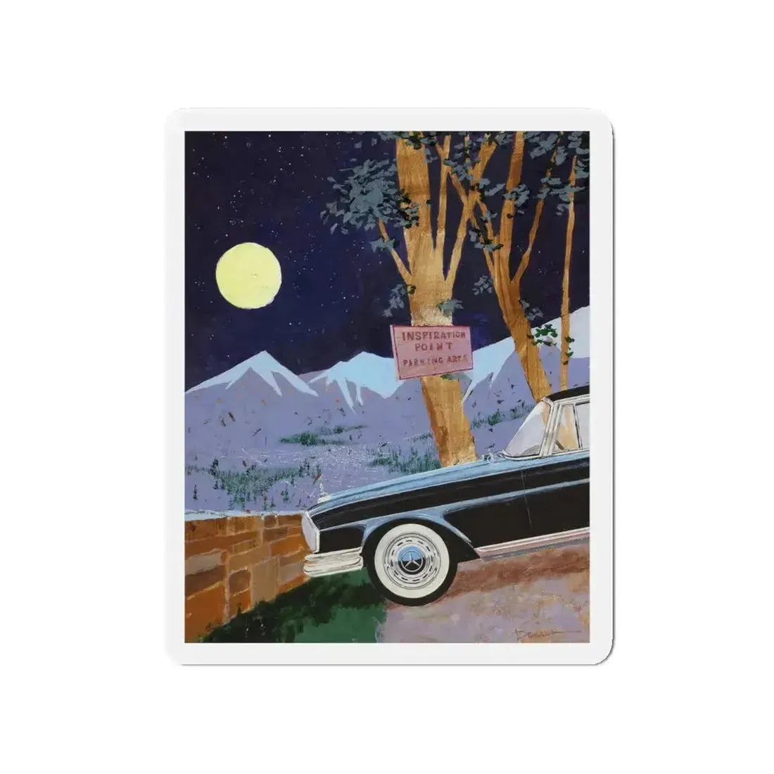 Playboy cartoon illustration, page 54, May 1962 (Magazine Illustration) Refrigerator Magnet 4 Inch Die-Cut - The Sticker Space