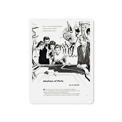 Playboys of Paris (1), Jem magazine, May 1957 (Magazine Illustration) Refrigerator Magnet 3 Inch Die-Cut - The Sticker Space