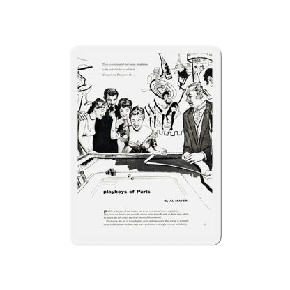 Playboys of Paris (1), Jem magazine, May 1957 (Magazine Illustration) Refrigerator Magnet - The Sticker Space