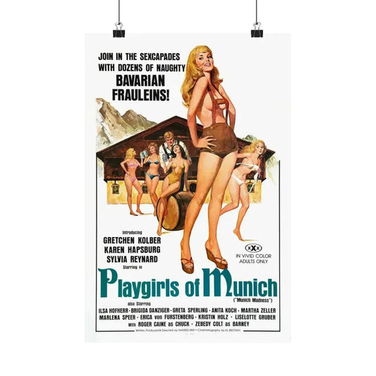 PLAYGIRLS OF MUNICH 1977 - Paper Movie Poster 12″ x 18″ Matte - The Sticker Space