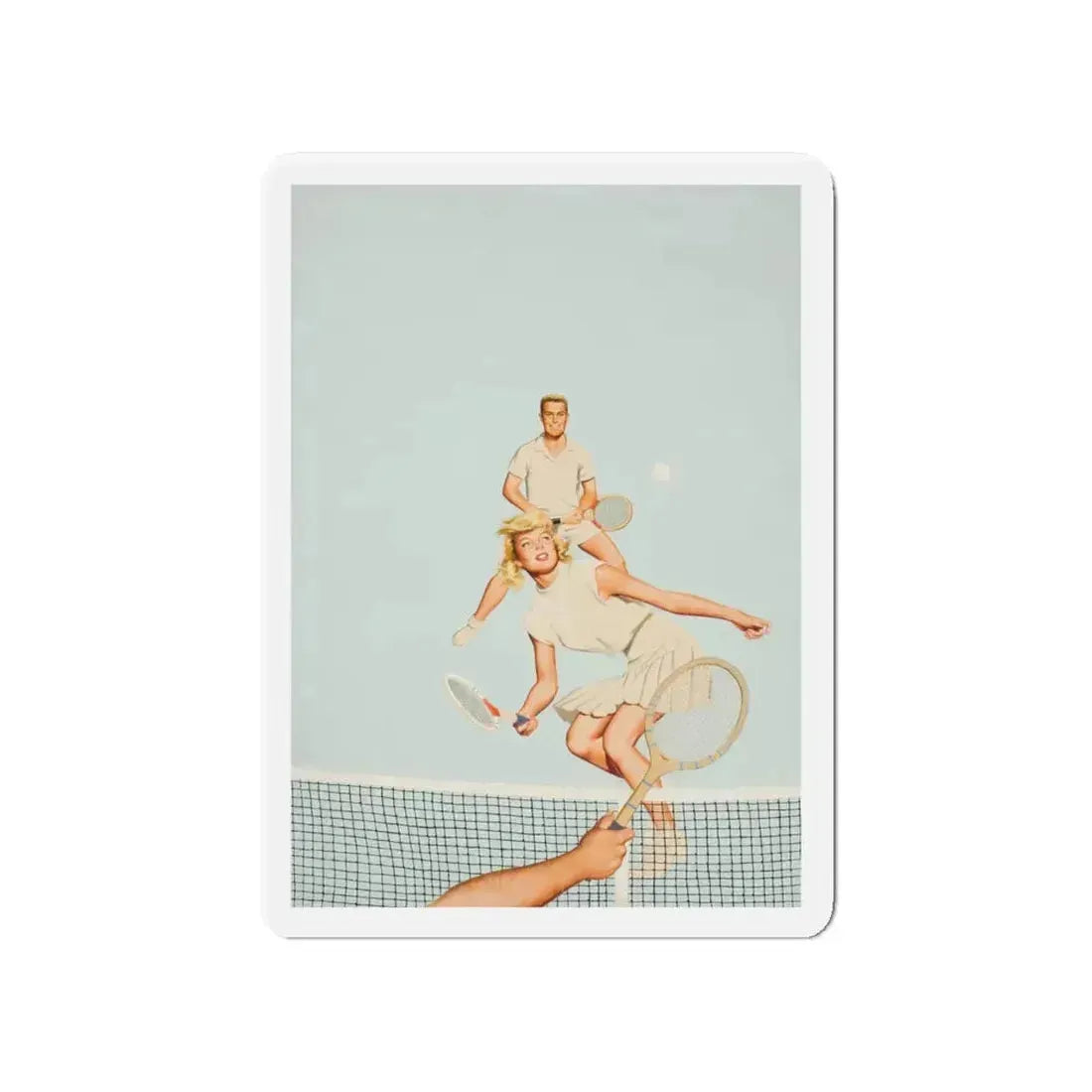 Playing Doubles (Magazine Illustration) Refrigerator Magnet 4 Inch Die-Cut - The Sticker Space