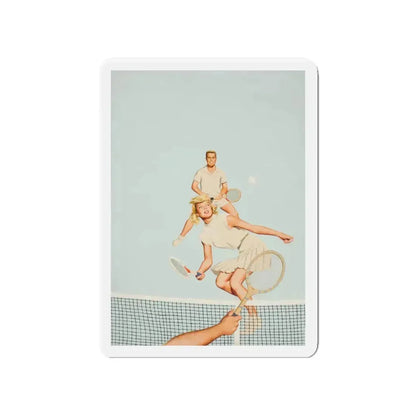 Playing Doubles (Magazine Illustration) Refrigerator Magnet 4 Inch Die-Cut - The Sticker Space