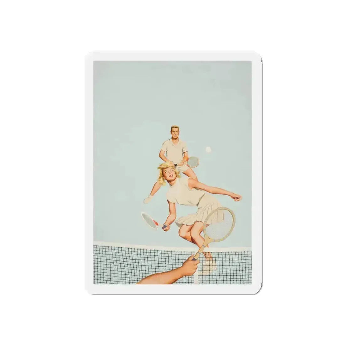Playing Doubles (Magazine Illustration) Refrigerator Magnet 5 Inch Die-Cut - The Sticker Space