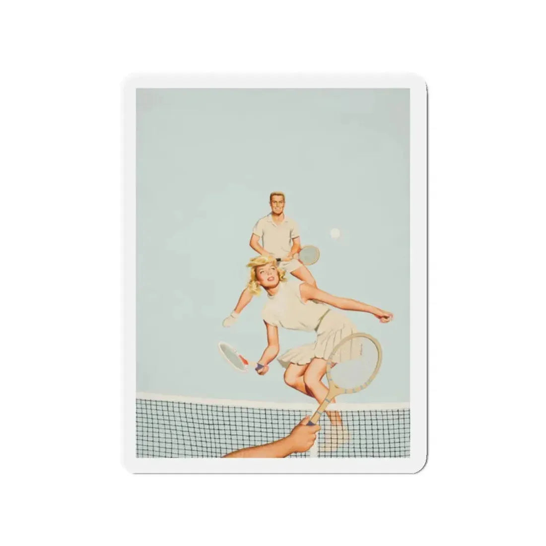 Playing Doubles (Magazine Illustration) Refrigerator Magnet - The Sticker Space