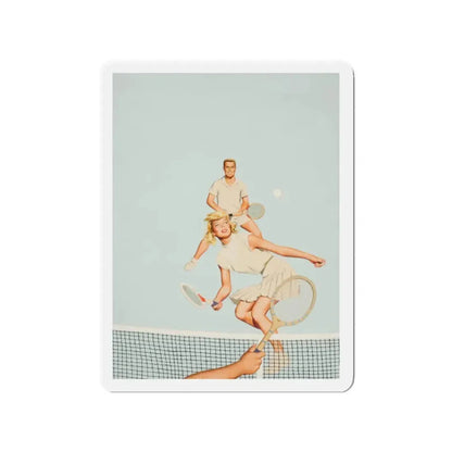 Playing Doubles (Magazine Illustration) Refrigerator Magnet - The Sticker Space