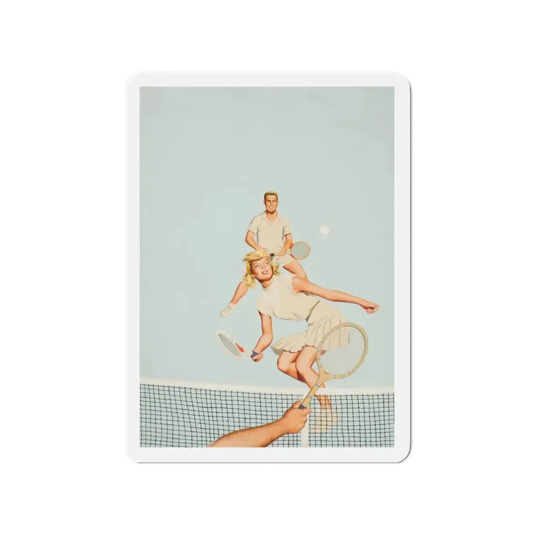 Playing Doubles (Magazine Illustration) Refrigerator Magnet - The Sticker Space