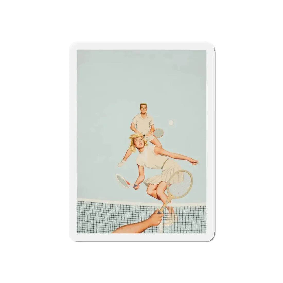 Playing Doubles (Magazine Illustration) Refrigerator Magnet - The Sticker Space