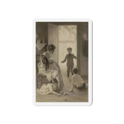 Playtime, story illustration (Magazine Illustration) Refrigerator Magnet 5 Inch Die-Cut - The Sticker Space