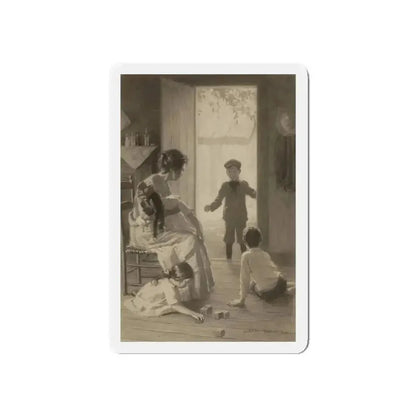 Playtime, story illustration (Magazine Illustration) Refrigerator Magnet 6 Inch Die-Cut - The Sticker Space