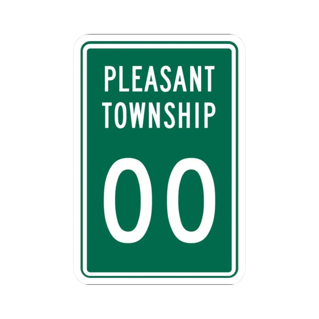 Pleasant Township Logan County Ohio route shield template (Ohio) (Road Sign) STICKER Vinyl Kiss-Cut Decal 2 Inch White - The Sticker Space