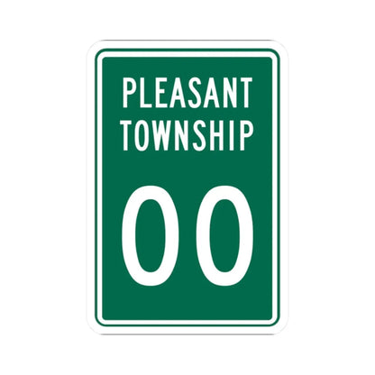 Pleasant Township Logan County Ohio route shield template (Ohio) (Road Sign) STICKER Vinyl Kiss-Cut Decal 2 Inch White - The Sticker Space