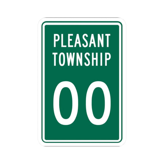 Pleasant Township Logan County Ohio route shield template (Ohio) (Road Sign) STICKER Vinyl Kiss-Cut Decal 2 Inch White - The Sticker Space