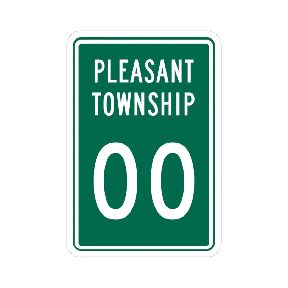Pleasant Township Logan County Ohio route shield template (Ohio) (Road Sign) STICKER Vinyl Kiss-Cut Decal 3 Inch White - The Sticker Space