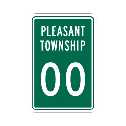 Pleasant Township Logan County Ohio route shield template (Ohio) (Road Sign) STICKER Vinyl Kiss-Cut Decal 3 Inch White - The Sticker Space