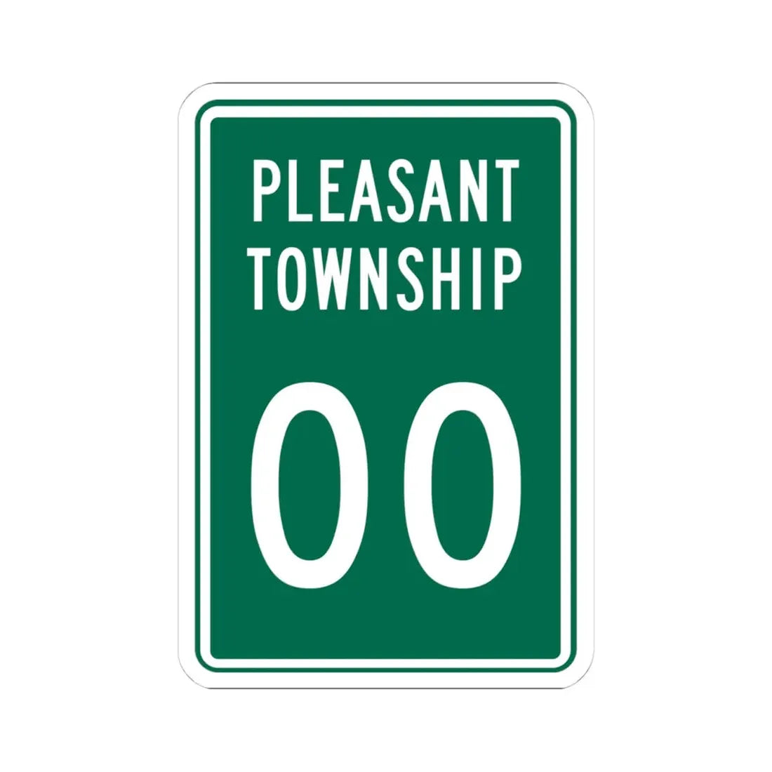 Pleasant Township Logan County Ohio route shield template (Ohio) (Road Sign) STICKER Vinyl Kiss-Cut Decal 4 Inch White - The Sticker Space