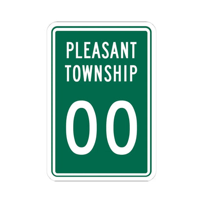 Pleasant Township Logan County Ohio route shield template (Ohio) (Road Sign) STICKER Vinyl Kiss-Cut Decal 4 Inch White - The Sticker Space