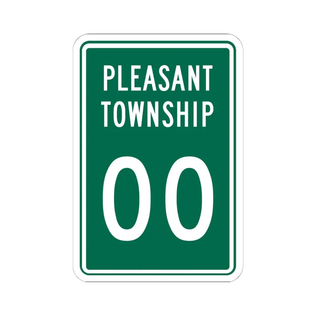 Pleasant Township Logan County Ohio route shield template (Ohio) (Road Sign) STICKER Vinyl Kiss-Cut Decal 6 Inch White - The Sticker Space