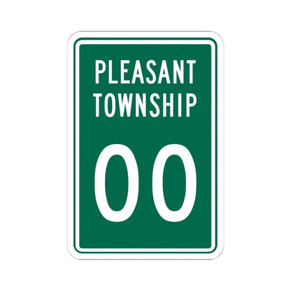 Pleasant Township Logan County Ohio route shield template (Ohio) (Road Sign) STICKER Vinyl Kiss-Cut Decal 6 Inch White - The Sticker Space