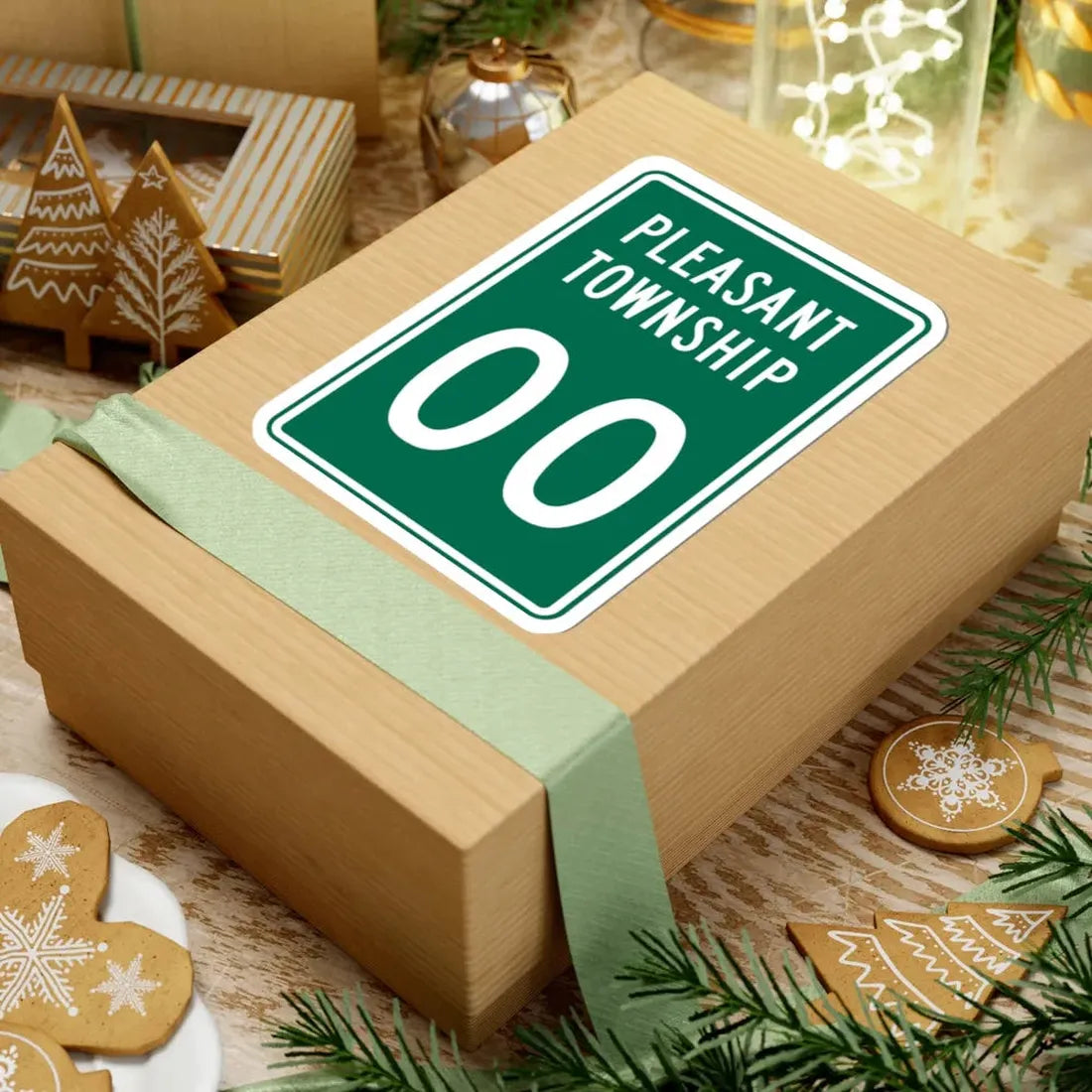 Pleasant Township Logan County Ohio route shield template (Ohio) (Road Sign) STICKER Vinyl Kiss-Cut Decal - The Sticker Space