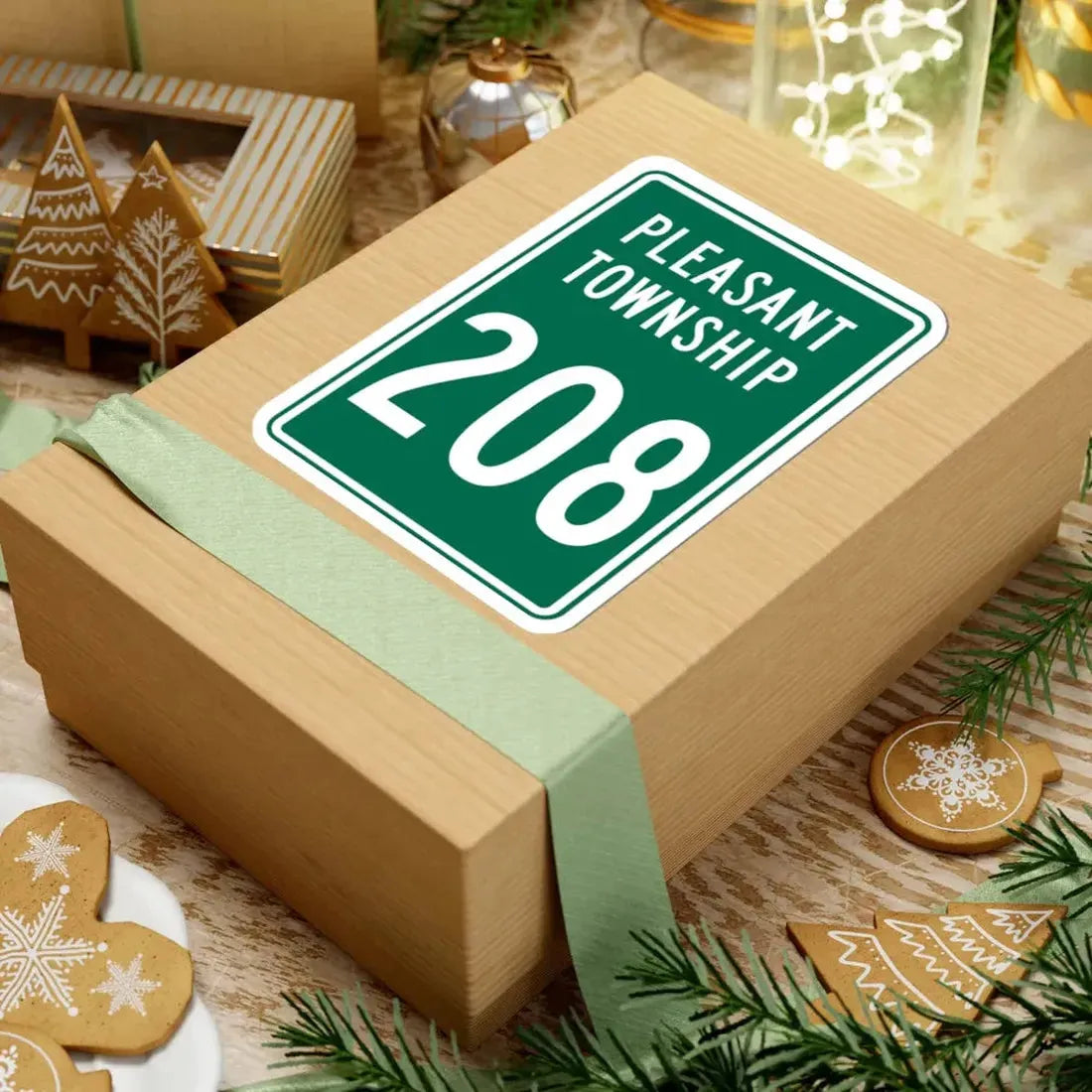 Pleasant Township Route 208 Logan County Ohio (Ohio) (Road Sign) STICKER Vinyl Kiss-Cut Decal - The Sticker Space