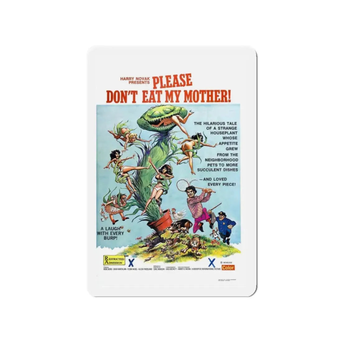 PLEASE DON'T EAT MY MOTHER 1973 Movie Poster - Refrigerator Magnet - The Sticker Space