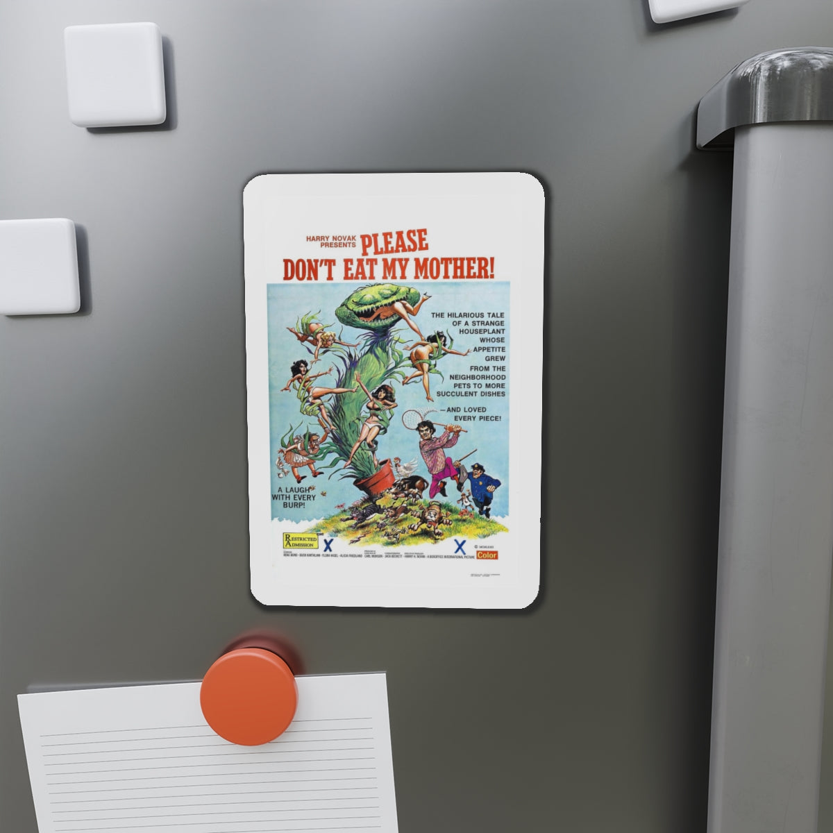 PLEASE DON'T EAT MY MOTHER 1973 Movie Poster - Refrigerator Magnet-The Sticker Space