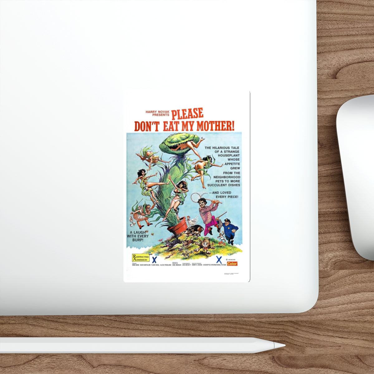 PLEASE DON'T EAT MY MOTHER 1973 Movie Poster STICKER Vinyl Die-Cut Decal-The Sticker Space