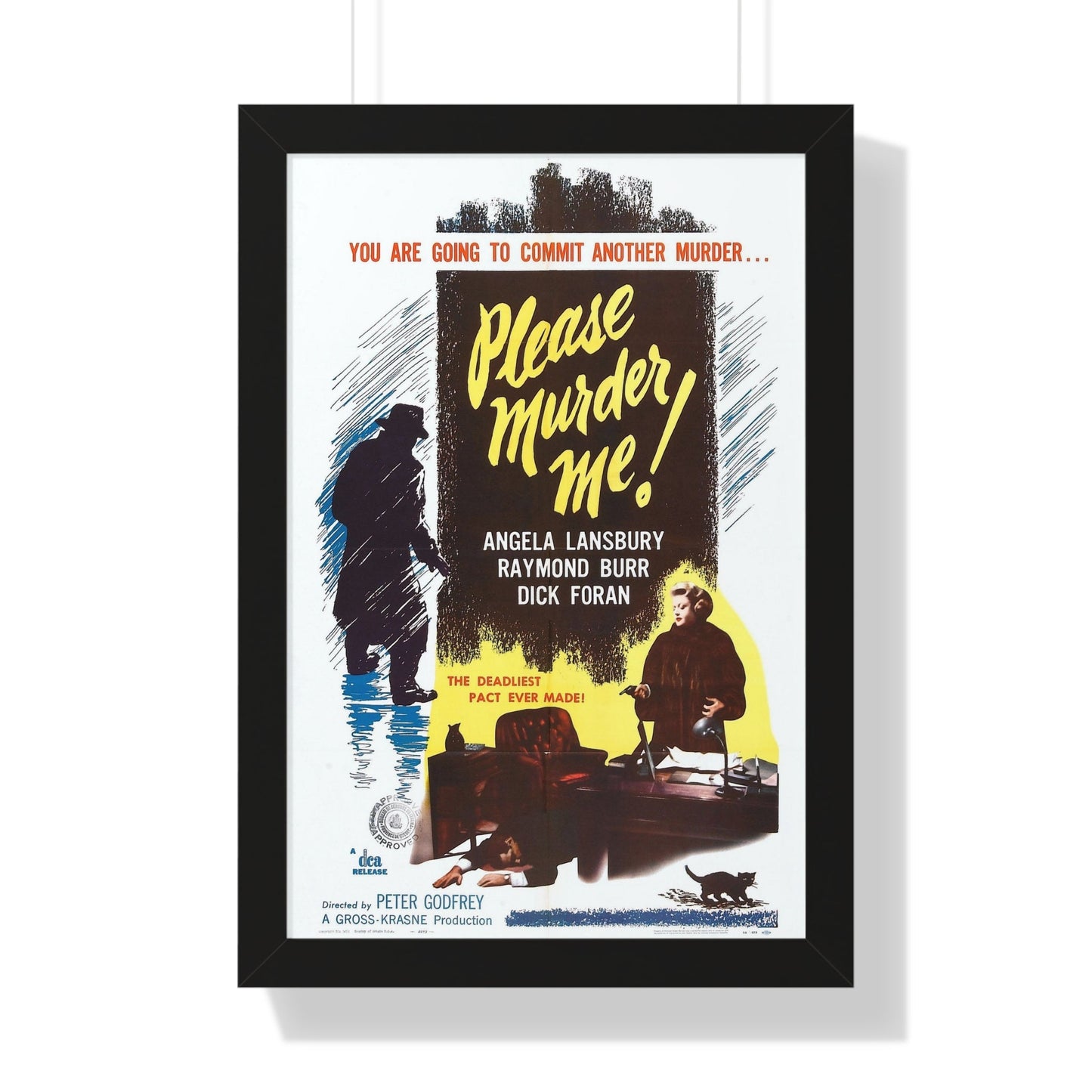 PLEASE MURDER ME 1956 - Framed Movie Poster-16″ x 24″-The Sticker Space