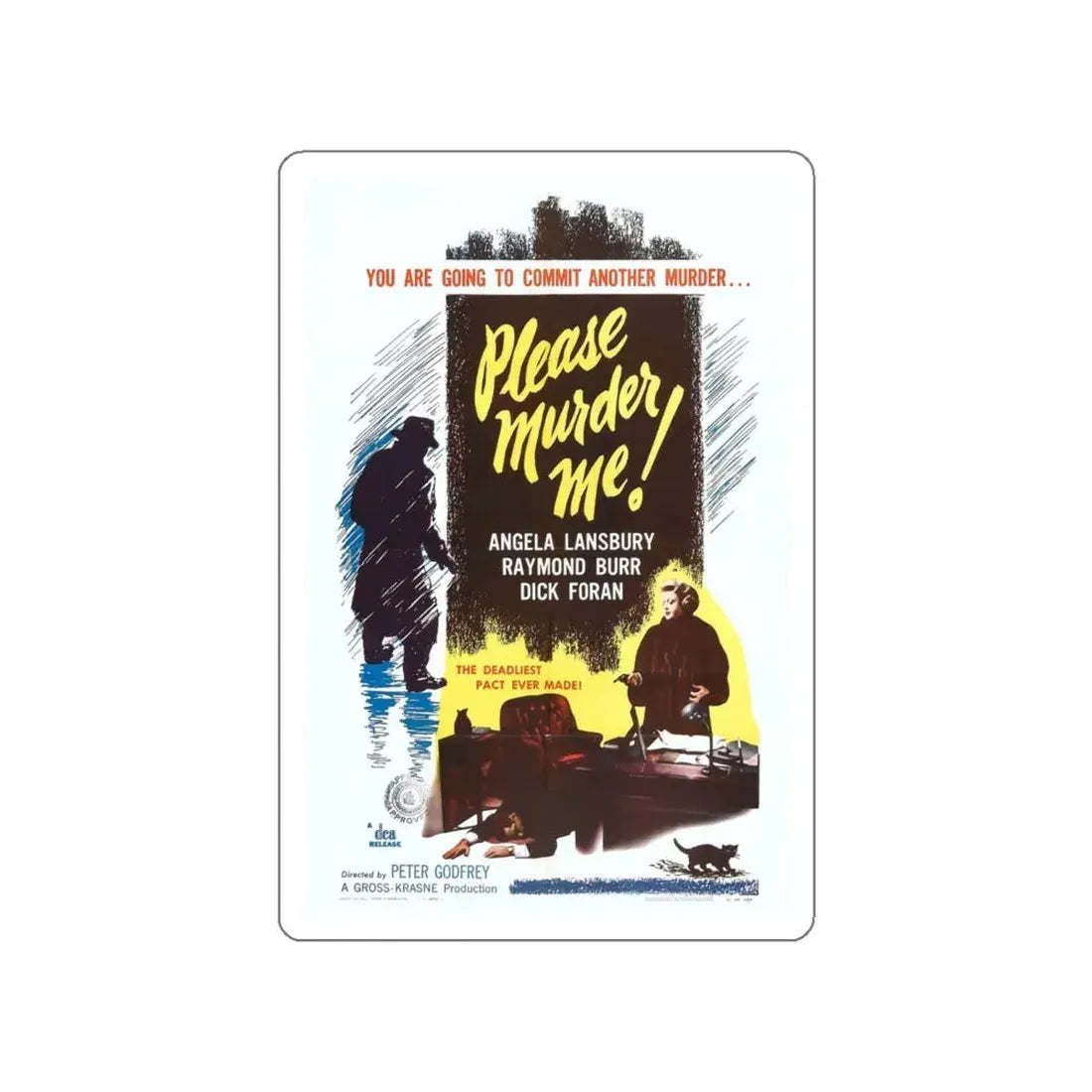 PLEASE MURDER ME 1956 Movie Poster STICKER Vinyl Die-Cut Decal 6 Inch - The Sticker Space