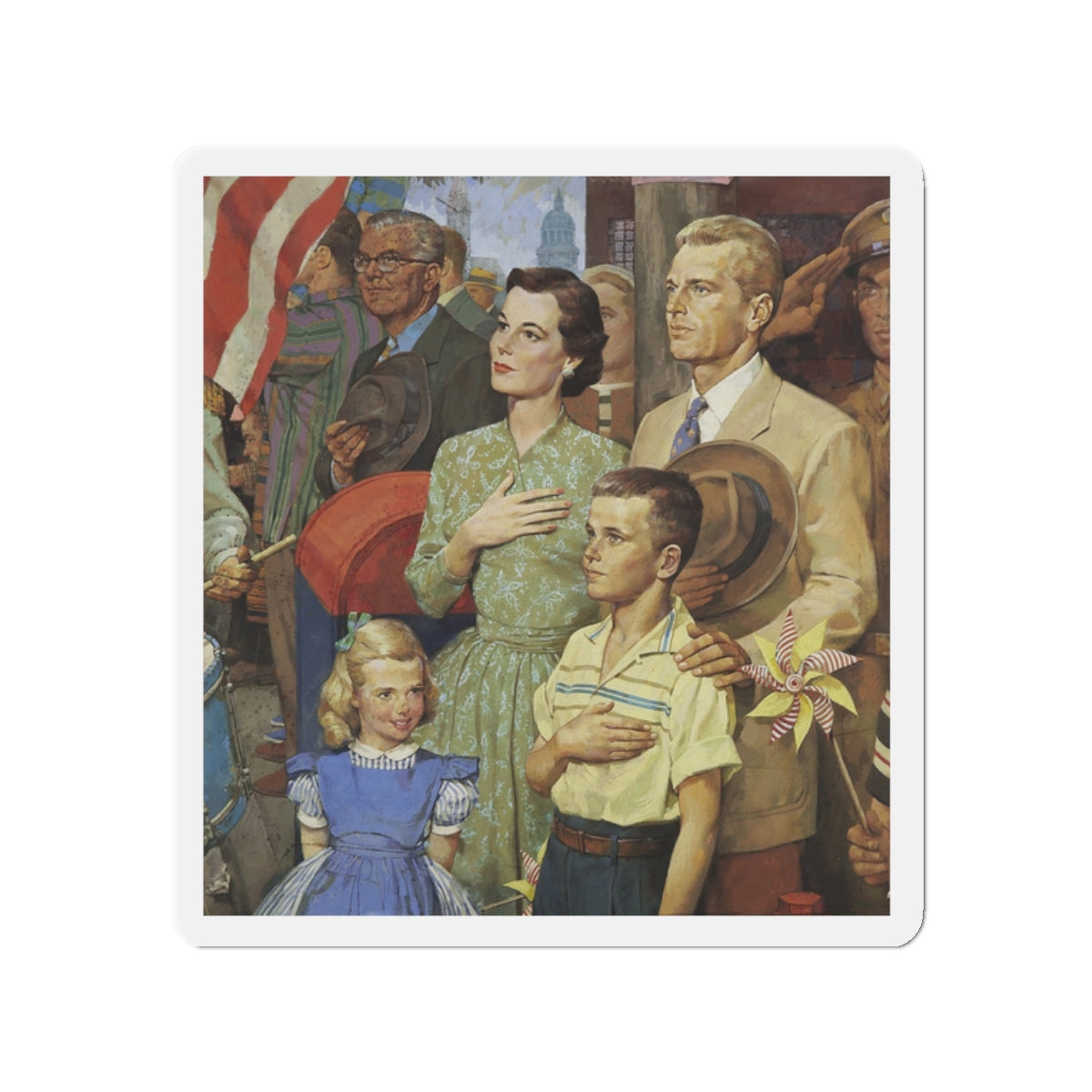 Pledge of Allegiance (Magazine Illustration) Refrigerator Magnet-2" x 2"-The Sticker Space