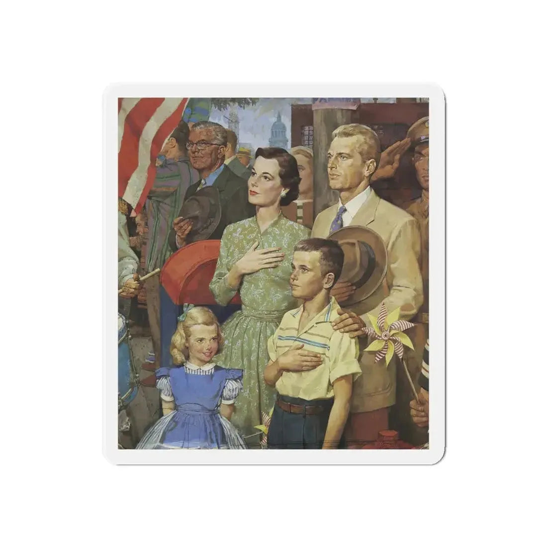 Pledge of Allegiance (Magazine Illustration) Refrigerator Magnet - The Sticker Space