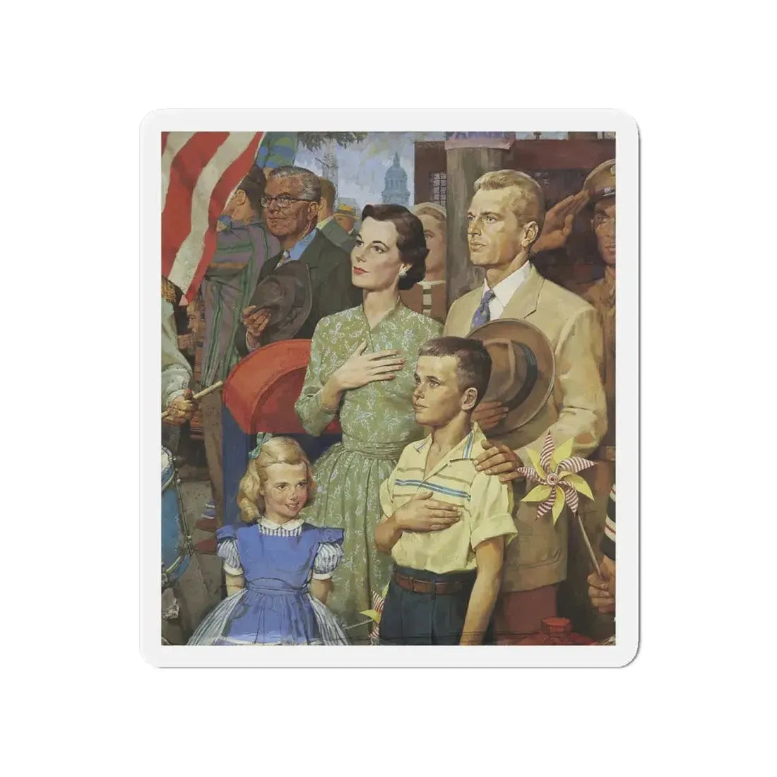 Pledge of Allegiance (Magazine Illustration) Refrigerator Magnet - The Sticker Space