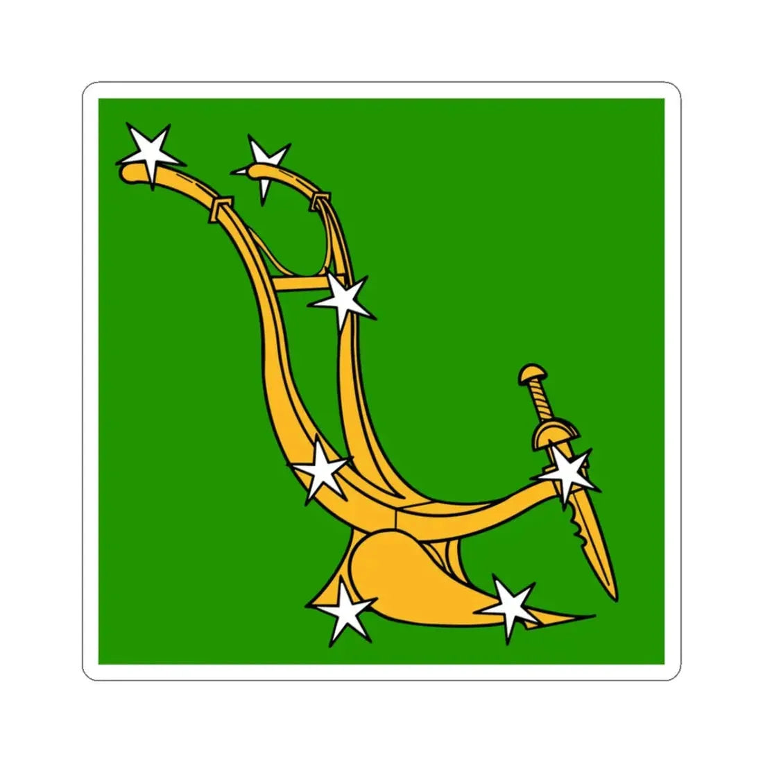 Plough and Stars flag (Ireland) STICKER Vinyl Kiss-Cut Decal 3 Inch White - The Sticker Space