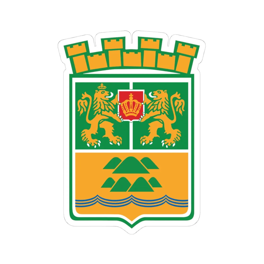 Plovdiv-coat-of-arms (Bulgaria) (Coat of Arms) STICKER Vinyl Kiss-Cut Decal 4 Inch White - The Sticker Space