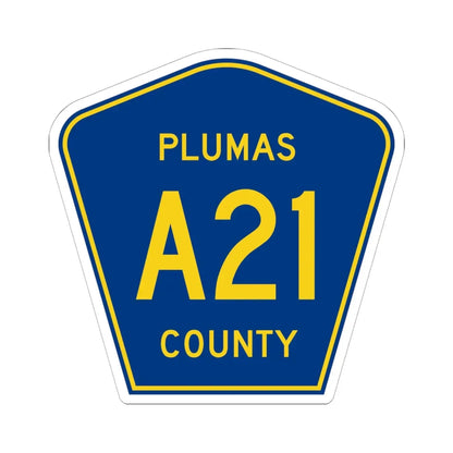 Plumas County A21 (California) (Road Sign) STICKER Vinyl Kiss-Cut Decal 6 Inch White - The Sticker Space
