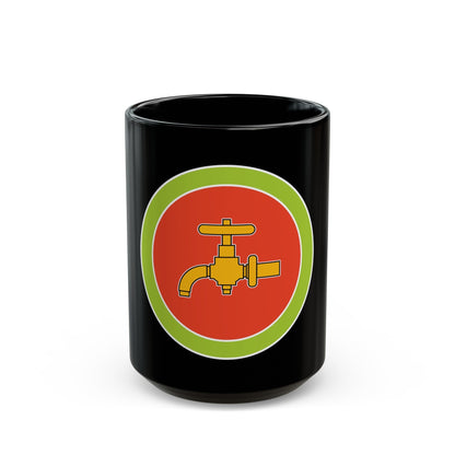 Plumbing (Boy Scout Merit Badge) Black Coffee Mug-15oz-The Sticker Space