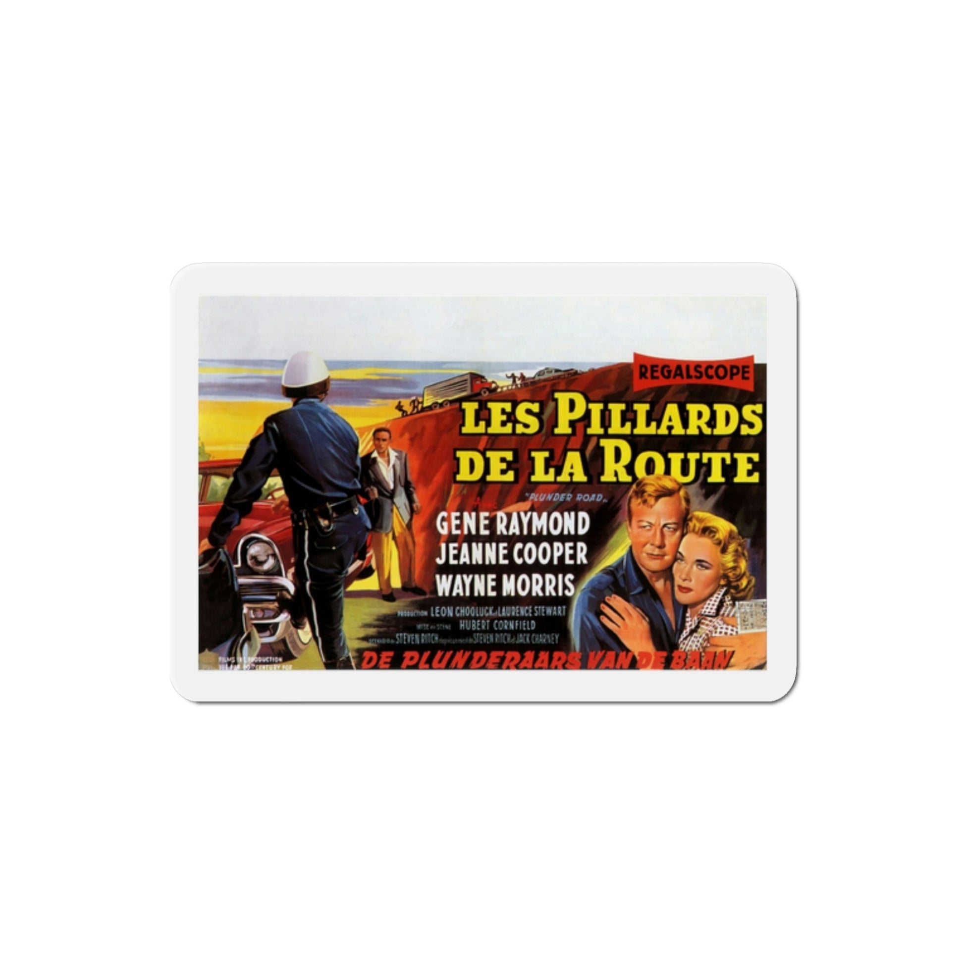 Plunder Road 1957 Movie Poster Die-Cut Magnet-2 Inch-The Sticker Space