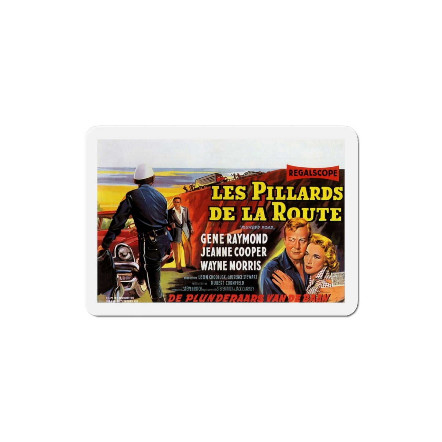 Plunder Road 1957 Movie Poster Die-Cut Magnet-3 Inch-The Sticker Space