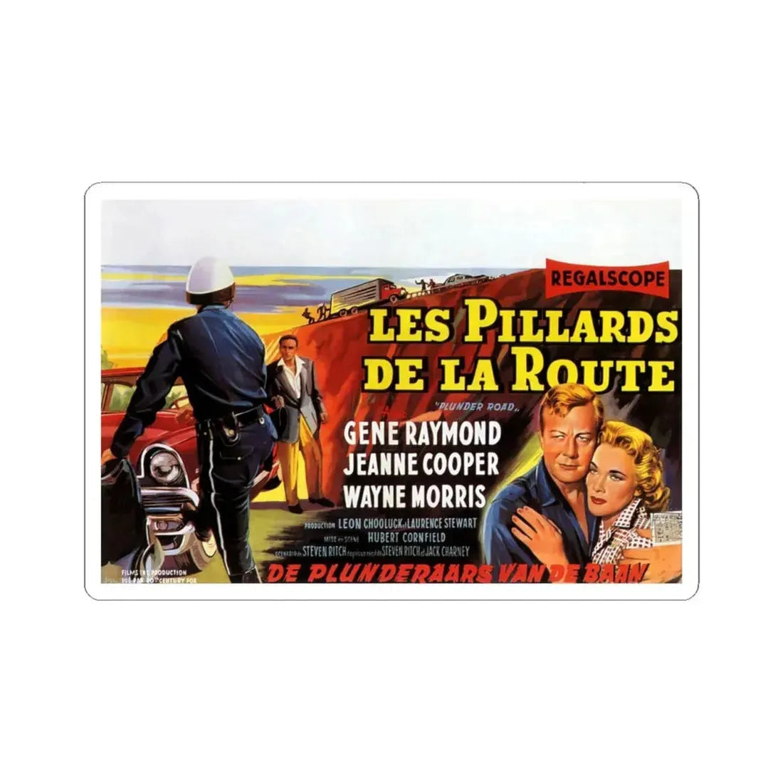 Plunder Road 1957 Movie Poster - STICKER Vinyl Kiss-Cut Decal 4 Inch White - The Sticker Space