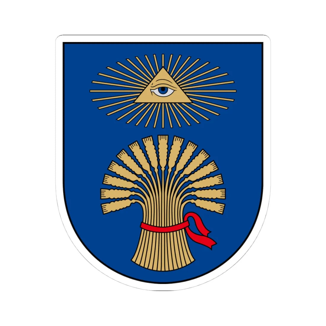 Plungė COA (Lithuania) (Coat of Arms) STICKER Vinyl Kiss-Cut Decal 4 Inch White - The Sticker Space