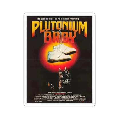 PLUTONIUM BABY 1987 Movie Poster - STICKER Vinyl Kiss-Cut Decal 4 Inch White - The Sticker Space