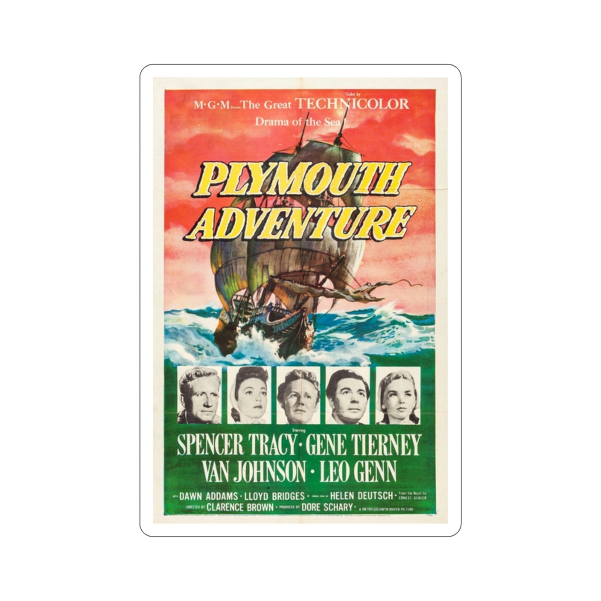 Plymouth Adventure 1952 Movie Poster STICKER Vinyl Die-Cut Decal-2 Inch-The Sticker Space