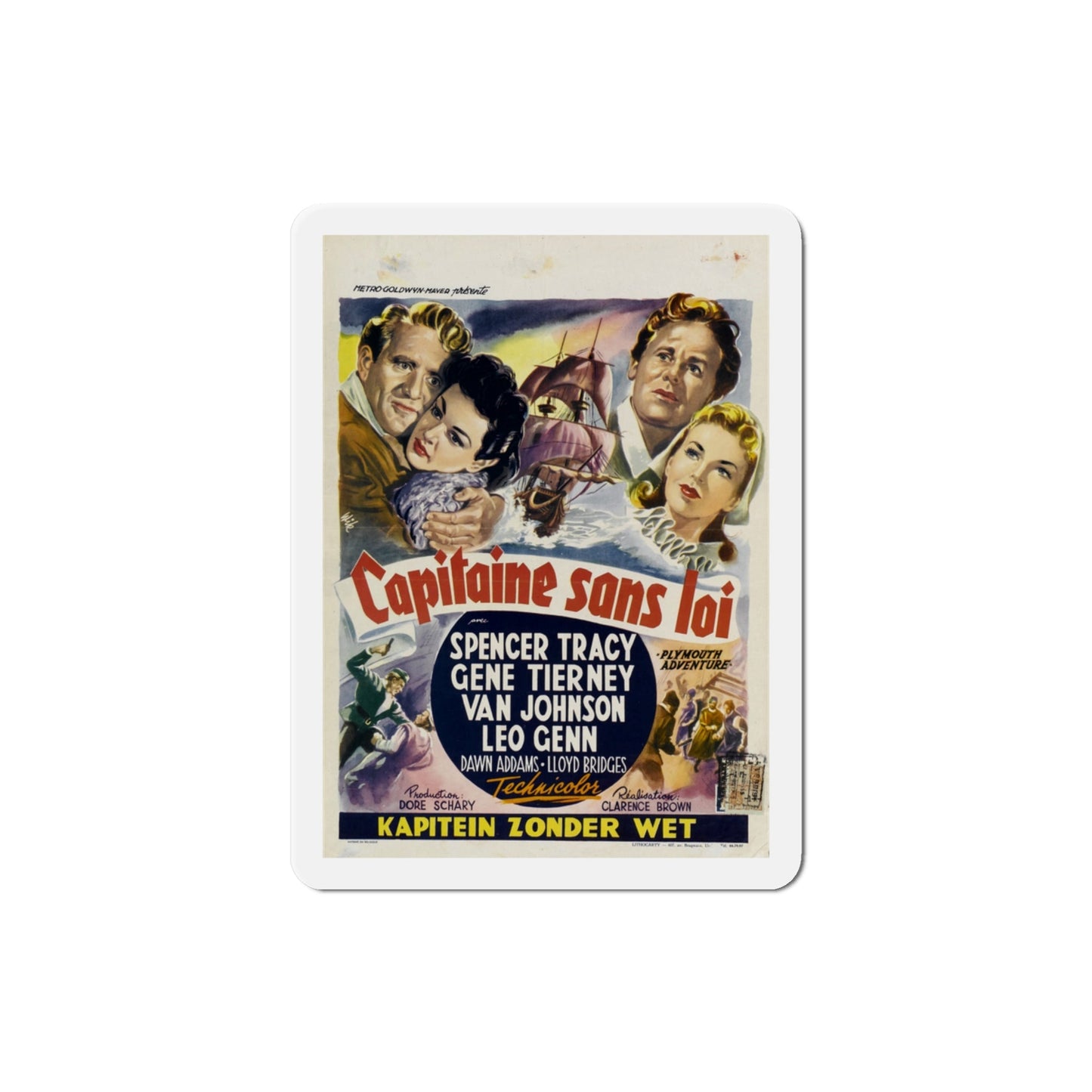 Plymouth Adventure 1952 v2 Movie Poster Die-Cut Magnet-3 Inch-The Sticker Space